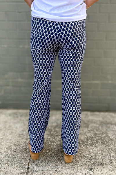 Navy Charlene Wide Leg Pant back