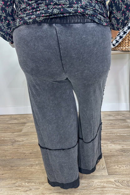 Dusty Black Terry Pants back