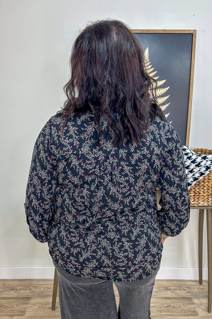 Black Tiny Floral Lizzy Blouse back