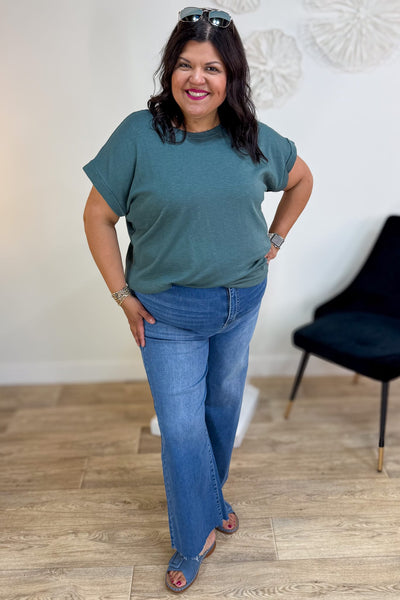 Ash Jade Modal Rolled Sleeve Tee