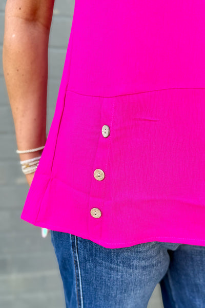 Pink Side Button Top detailed