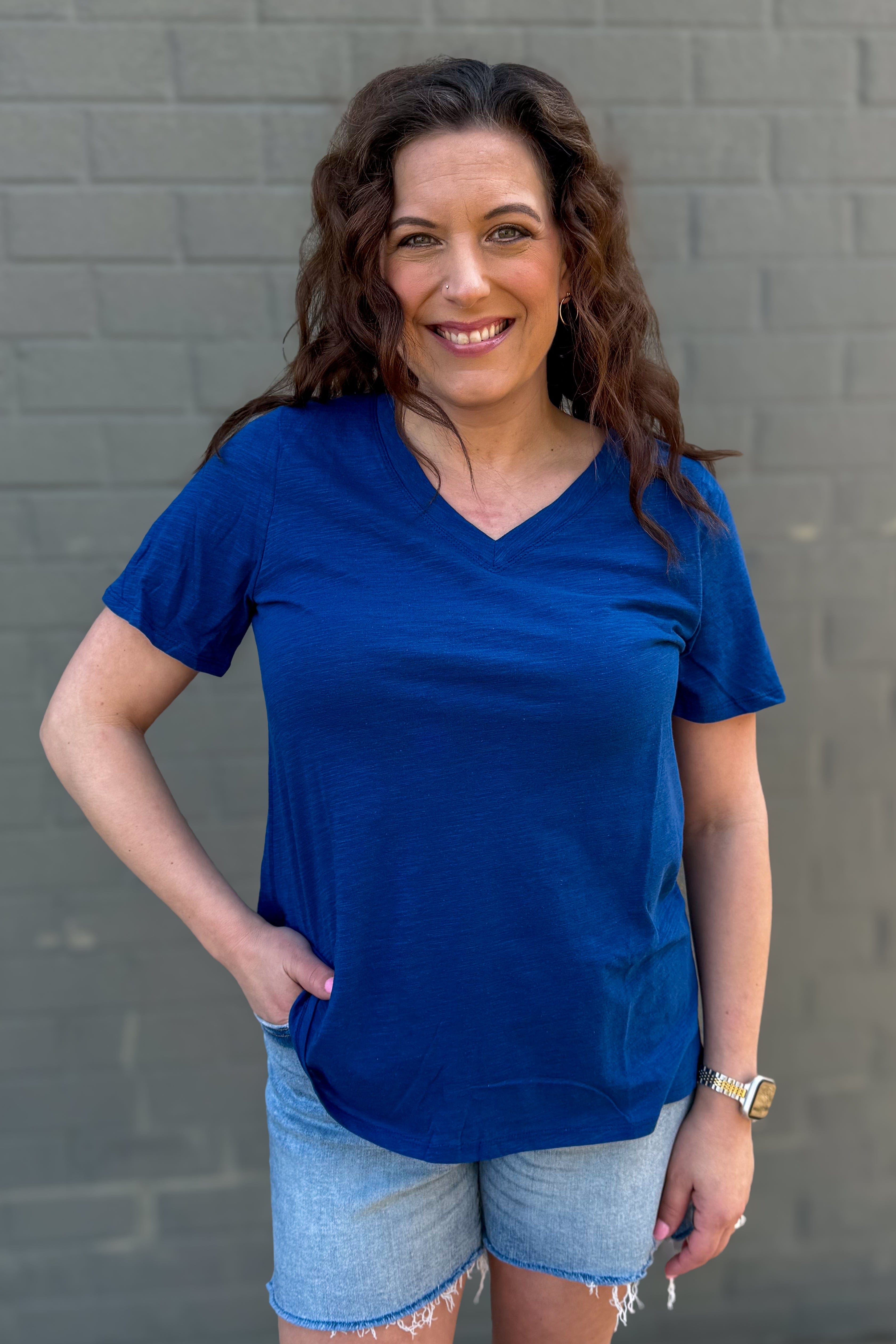 Navy V-Neck T-Shirt