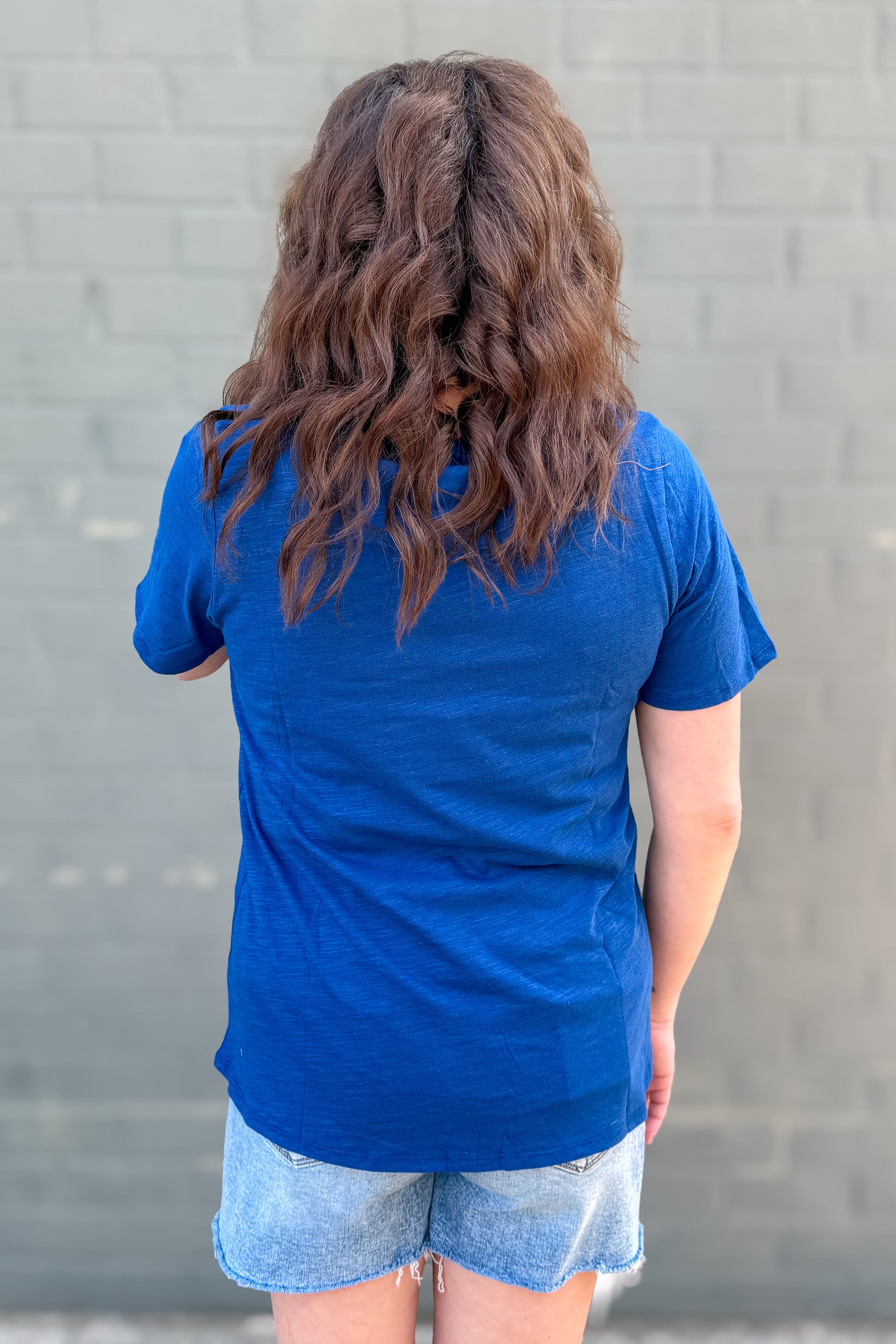 Navy V-Neck T-Shirt back