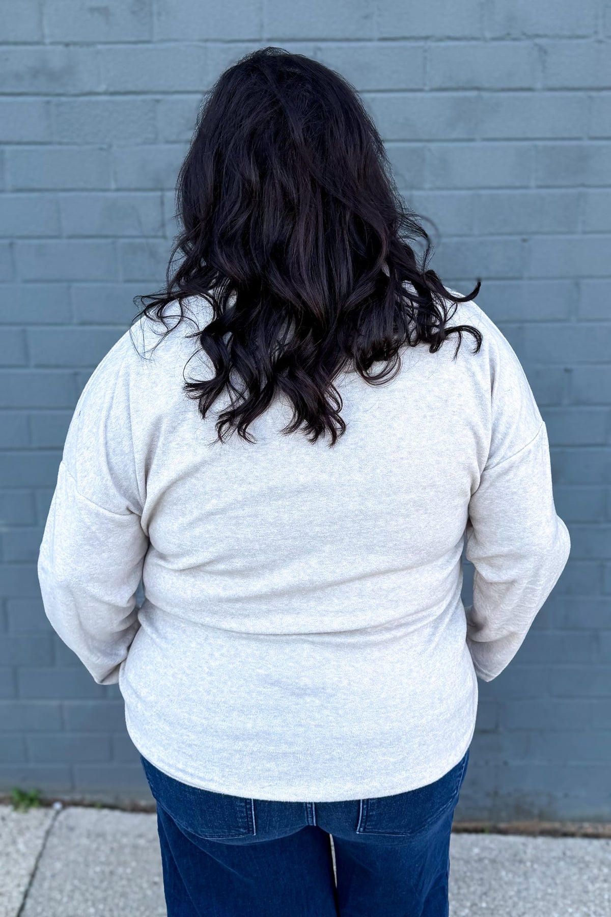 Beige Soft Cowl Neck Top Back