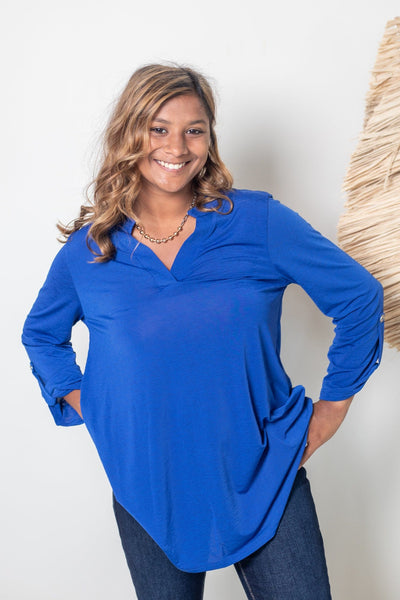 Royal Blue Lizzy Top, Front View
