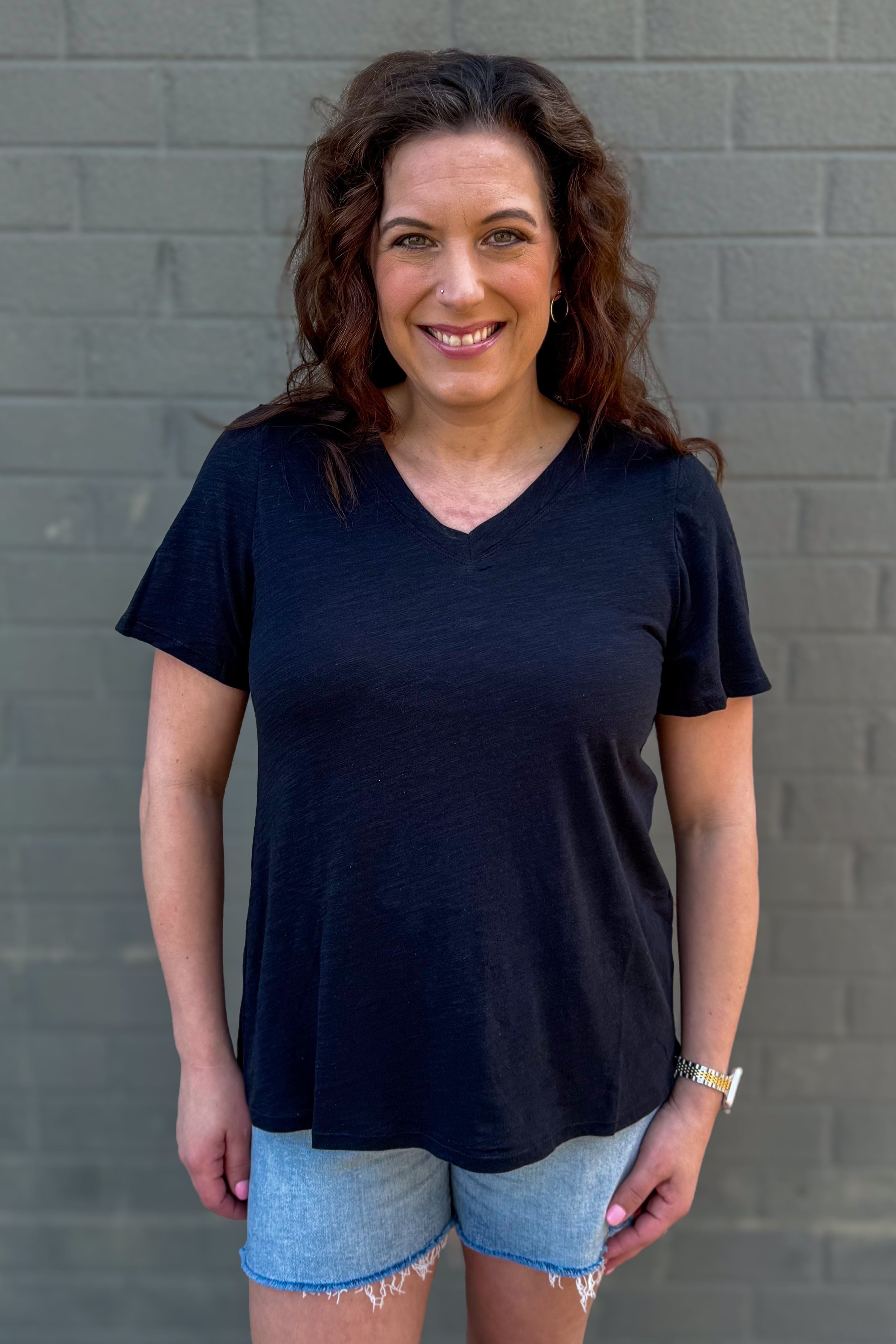 Black V-Neck T-Shirt