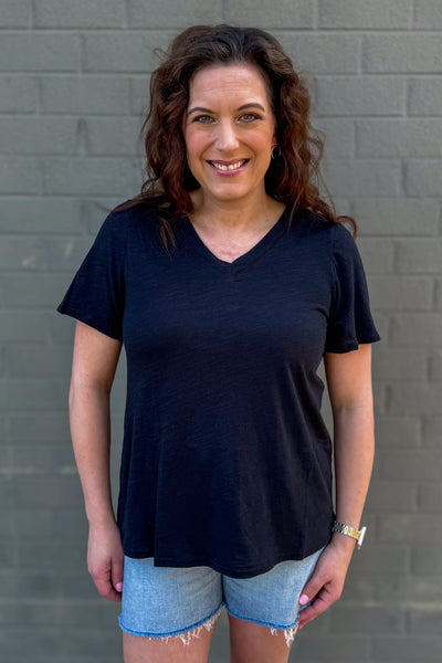 Black V-Neck T-Shirt
