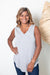 Grey Luxe V-neck Sleeveless Top, Front View