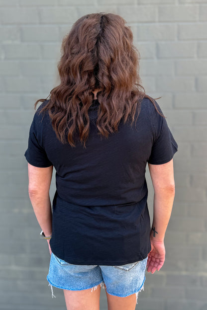 Black V-Neck T-Shirt back