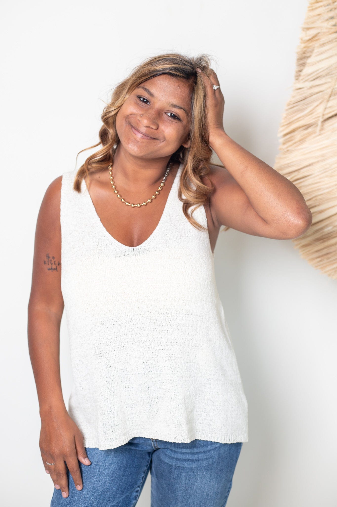 Ivory Knit Tank Top