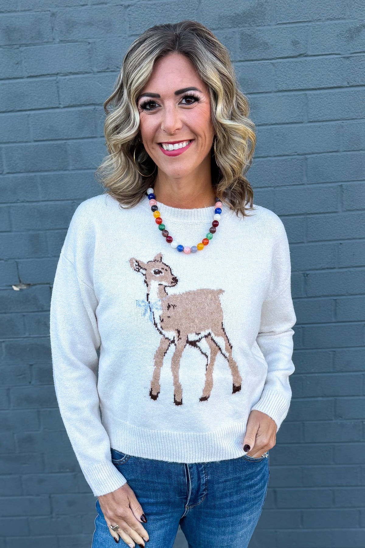 Taupe Baby Deer Sweater