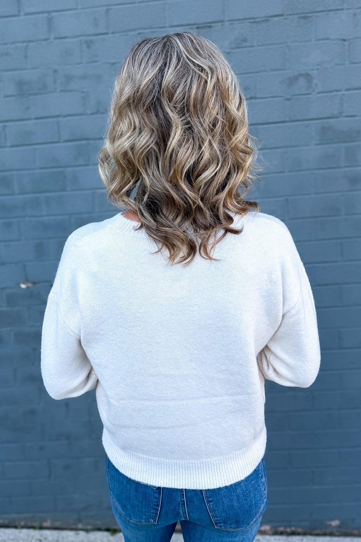 Taupe Baby Deer Sweater Back