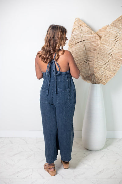 Faded Denim Jumpsuit