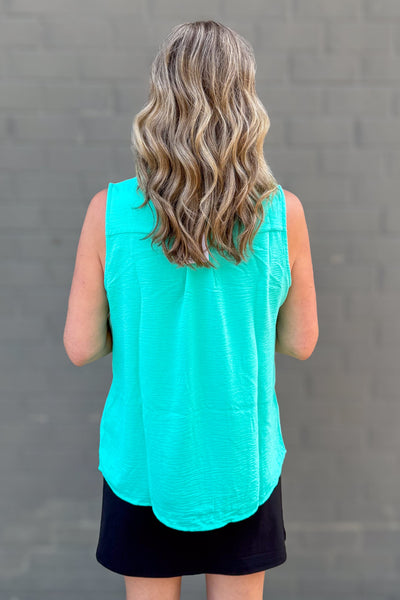 Aqua Mint Button Up Tank back