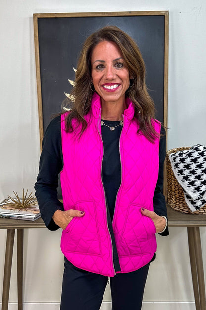 Hot Pink Grace Puffy Vest