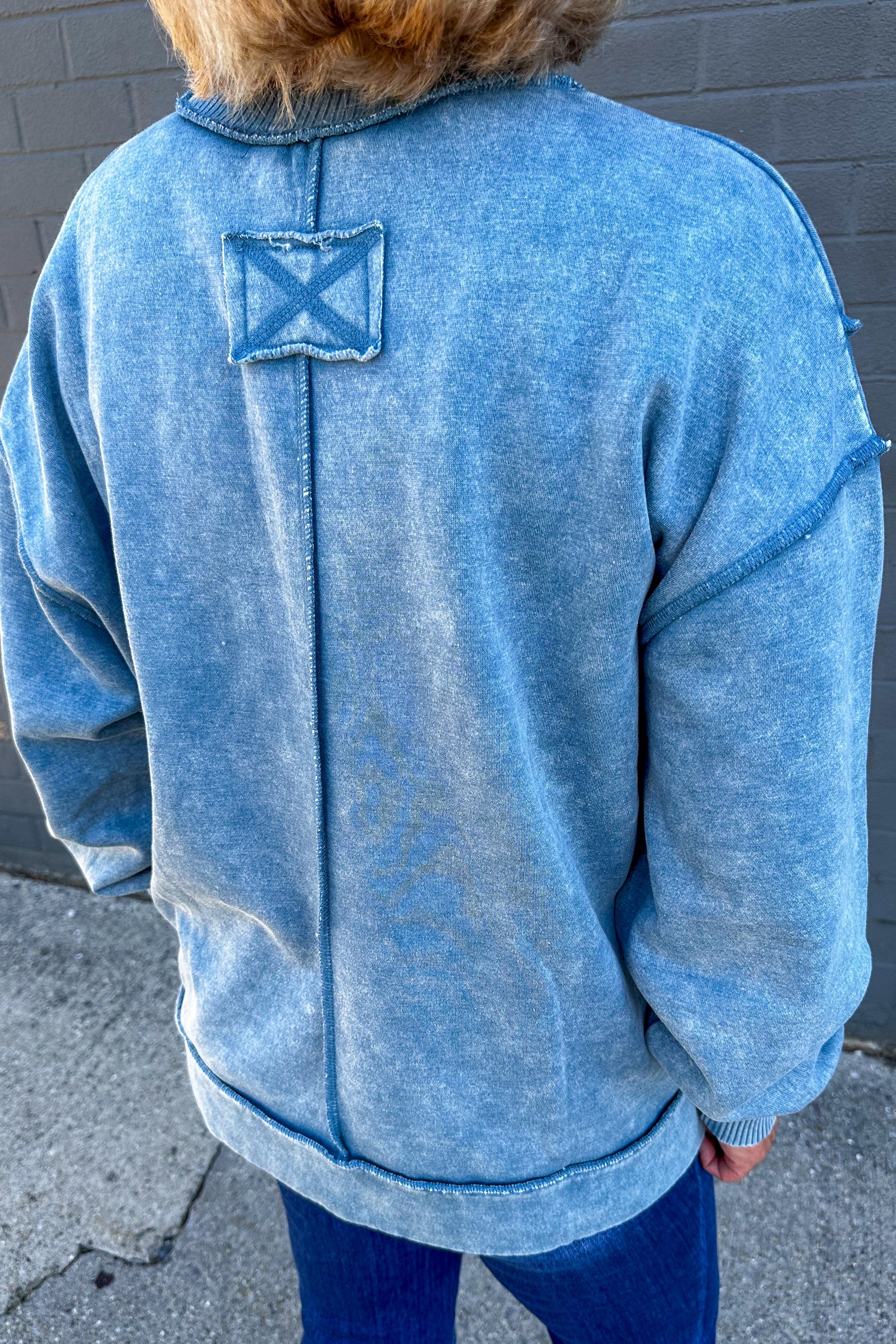 Blue Grey Mineral Wash Popover back