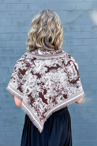 Brown Countryside Triangular Scarf Back