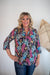 Tropical Print Black Lizzy Top, front view