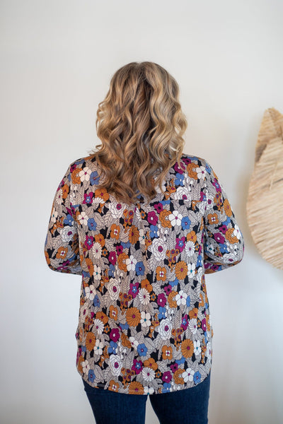 Geo Floral Lizzy Top, Back View