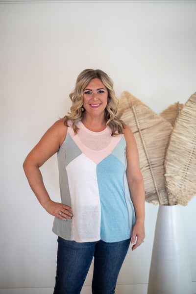 Pastel Playful Colorblock Top, Styled