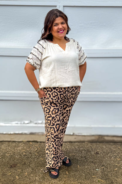 Leopard Printed Drawstring Pants