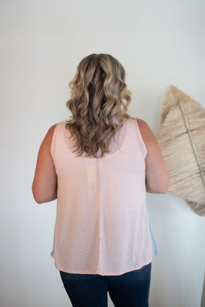 Pastel Playful Colorblock Top, Back View