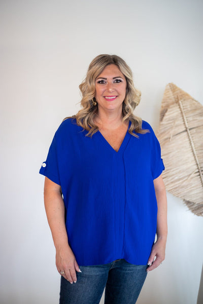 Royal Blue Simply Everyday Top, Front View