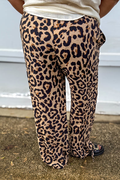 Leopard Printed Drawstring Pants back
