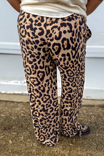 Leopard Printed Drawstring Pants back
