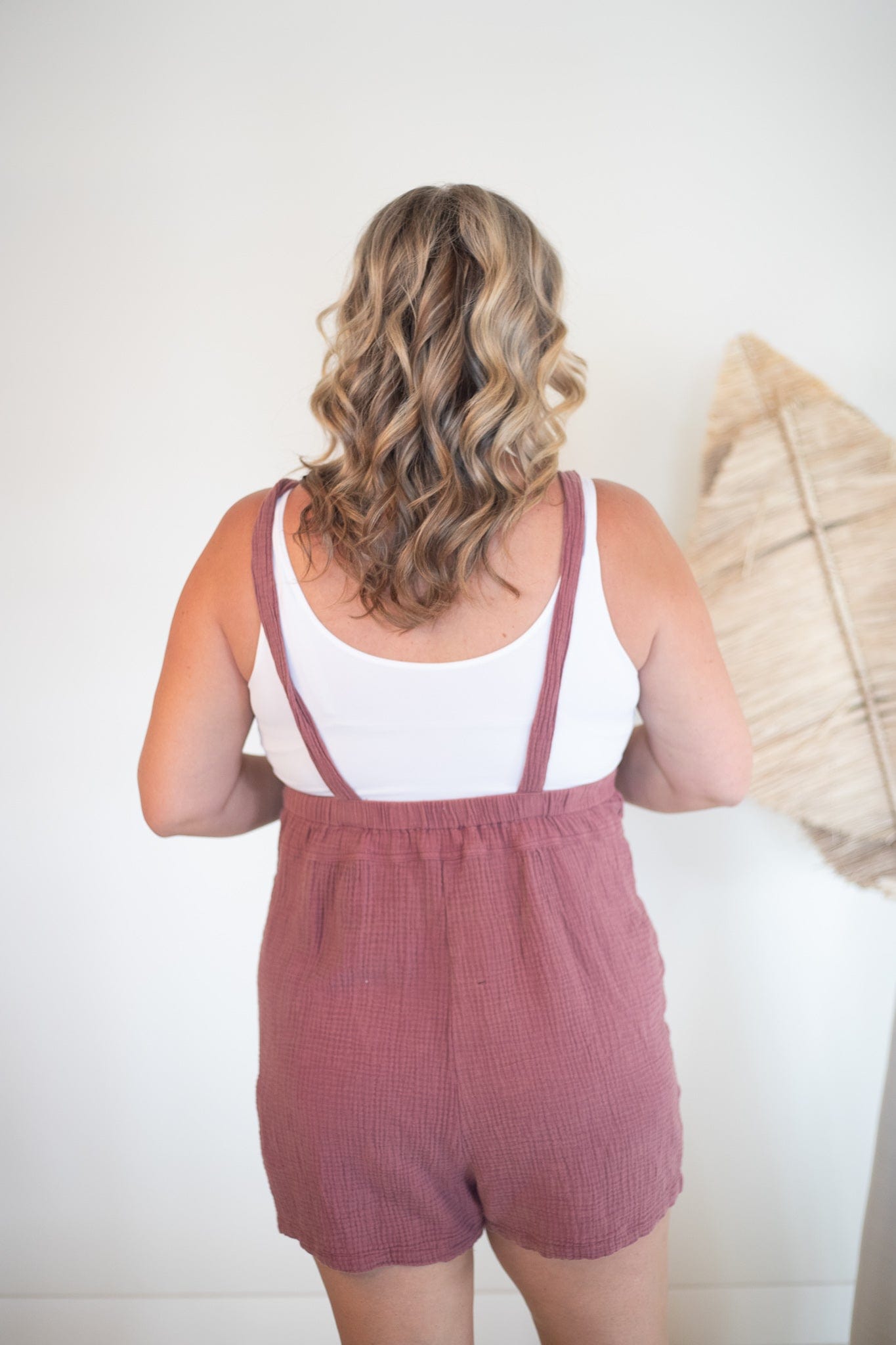 Brick Muslin Romper