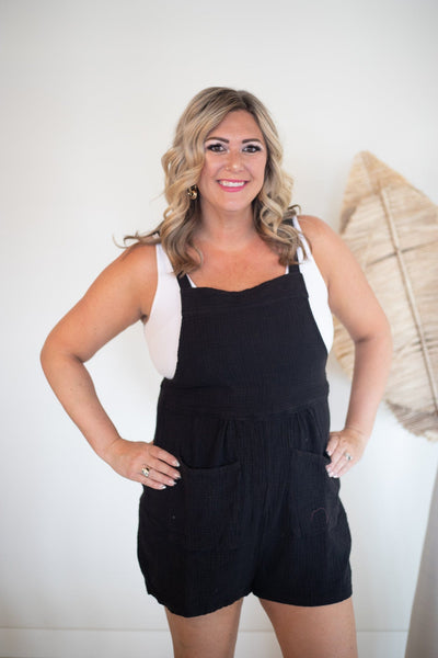 Black Muslin Romper