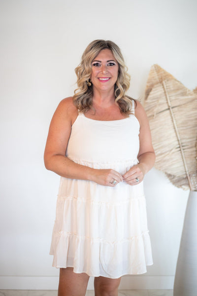 Ivory Babydoll Sleeveless Dress