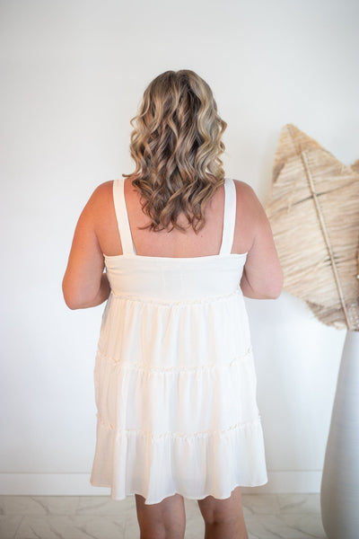 Ivory Babydoll Sleeveless Dress