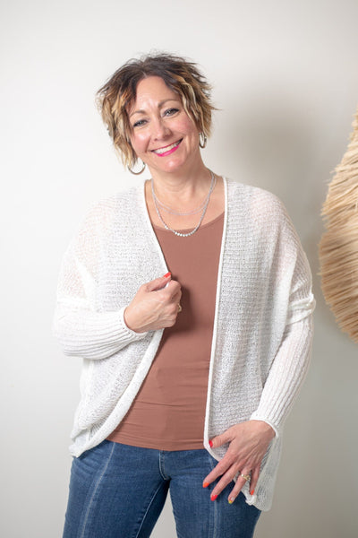 White Short Cardigan