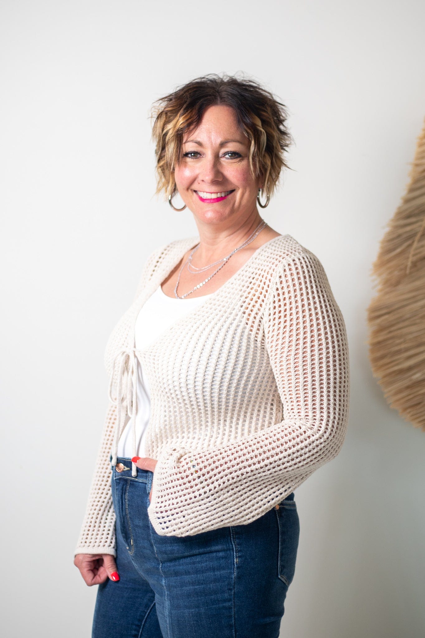 Ivory Crochet Cardigan