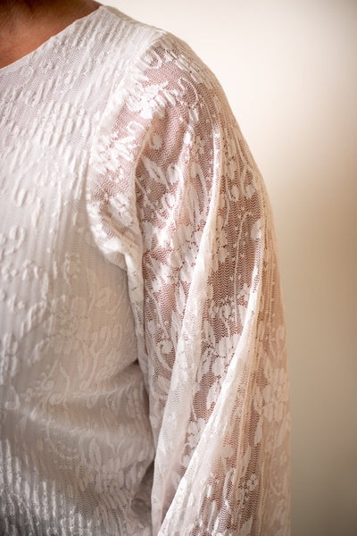 Ivory Keyhole Lace Top