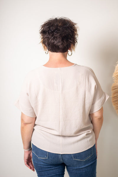 Sand Beige Crinkle Breezy Blouse
