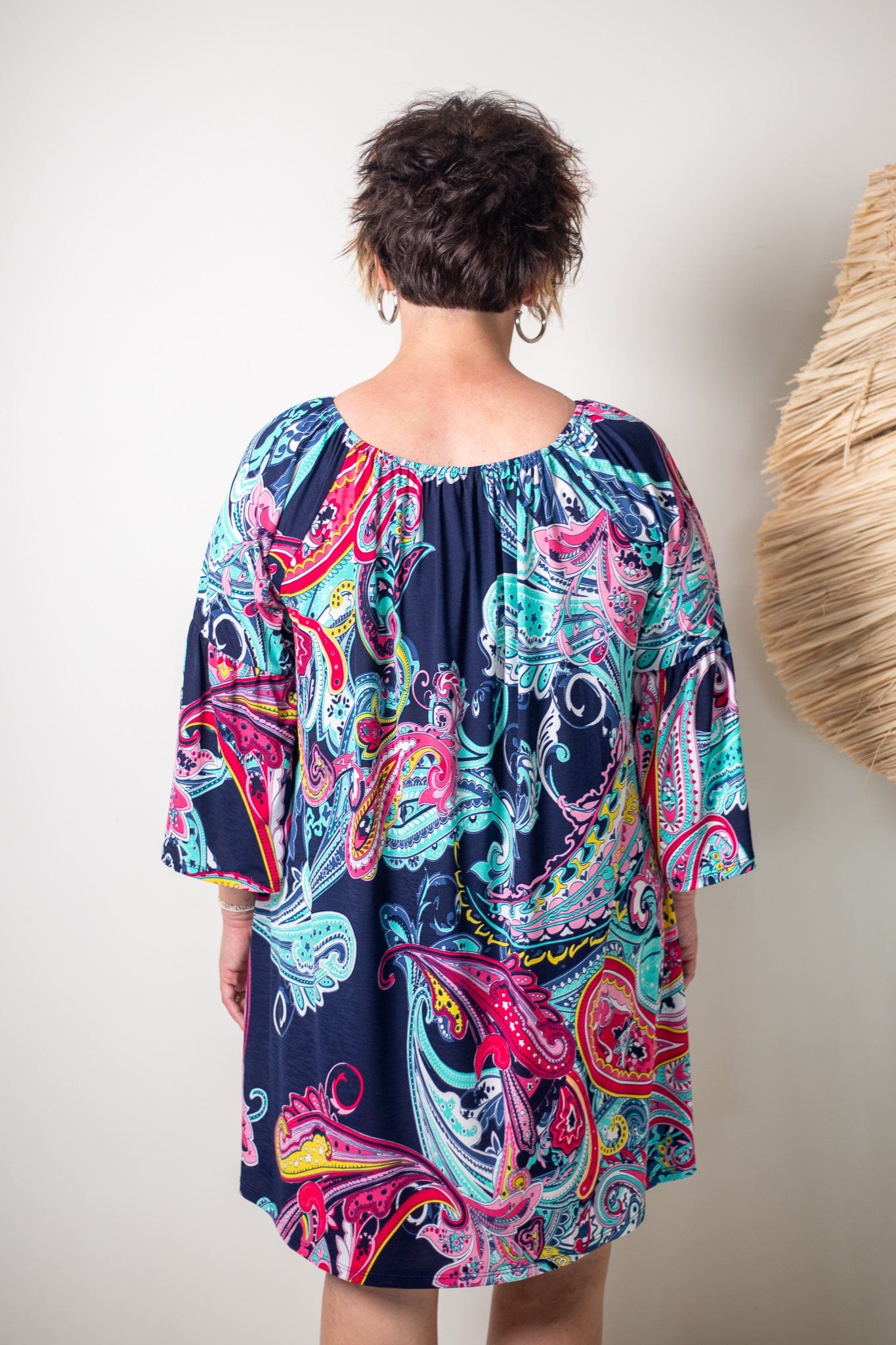 Navy Paisley Mia Scoop Dress
