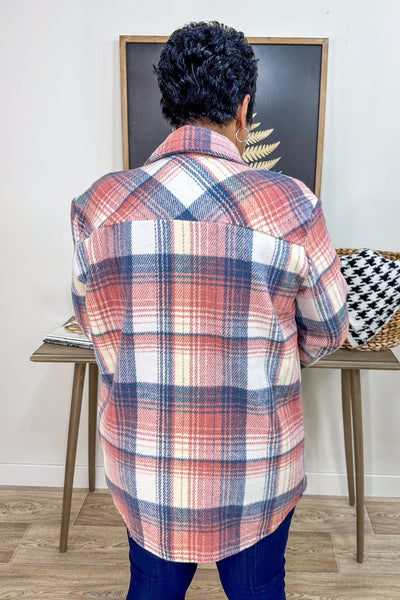 Rosewater Plaid Shacket back