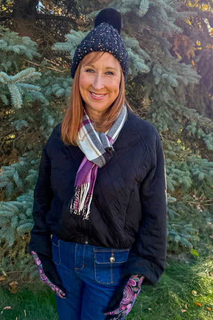 Black Quilted Bomber Jacket