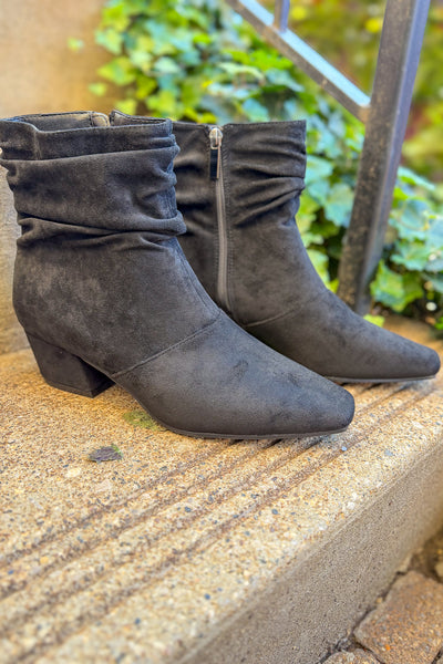Addicted Black Faux Suede Boot