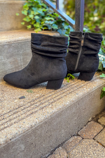 Addicted Black Faux Suede Boot