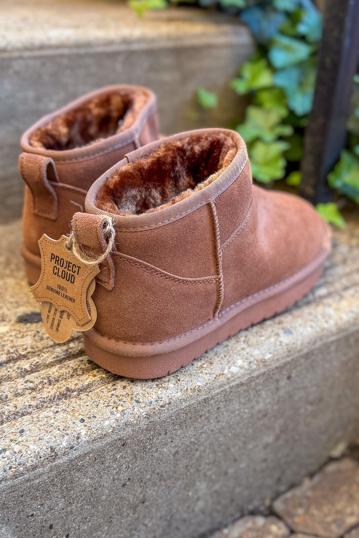 Genovera Tobacco Suede Fur Lined Ankle Boot