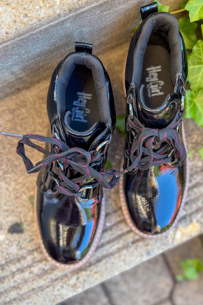 Campfire Black Crinkle Patent Boot