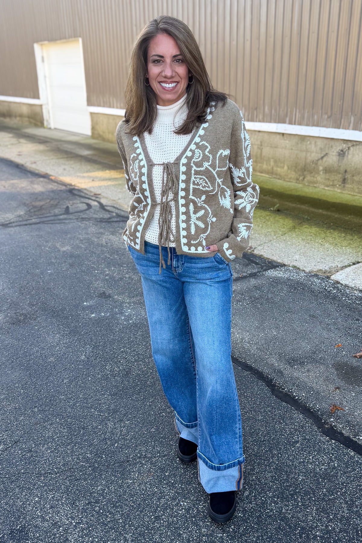 Cream Sweater Vest Styled