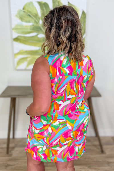 Sunset Palms Tank Dress Back