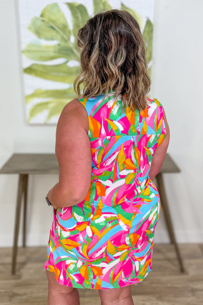 Sunset Palms Tank Dress Back