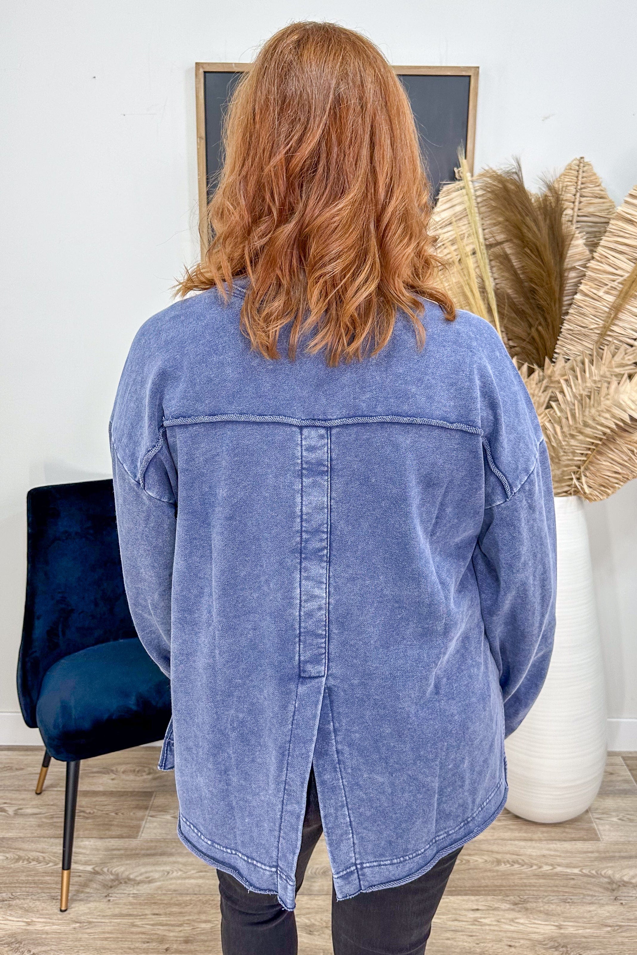 Denim Blue Washed Terry Top back