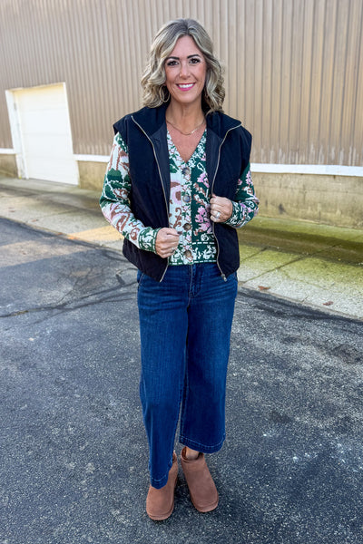 Forest Mixed Floral Button Cardigan Styled