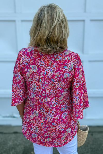 Pink Paradise Paisley Cali Top back